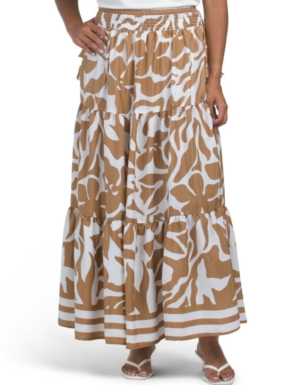 NWT Calypso St. Barth Tropical Print Tiered Maxi Skirt, L